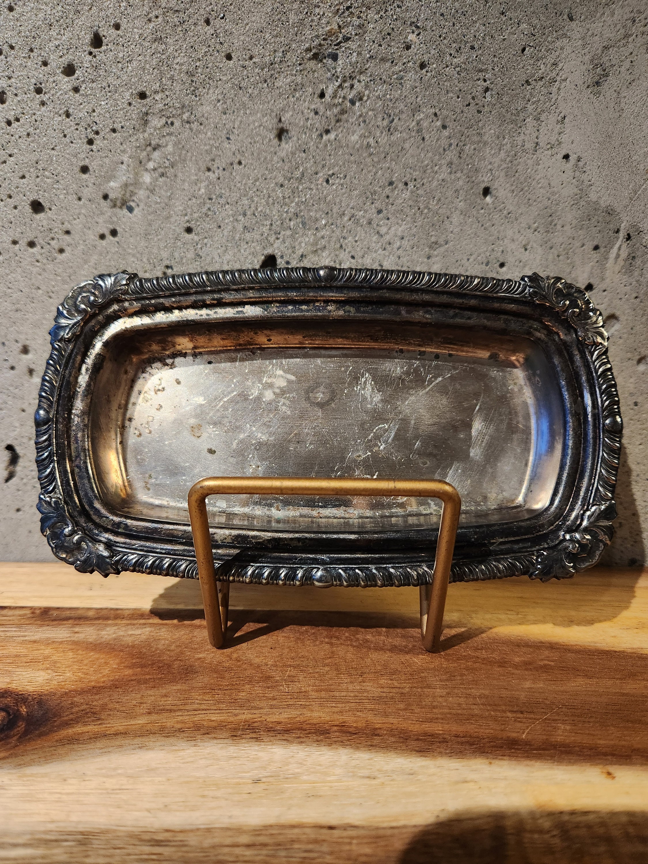 Vintage EP Copper Viking Plate-made in Canada-antique Tableware