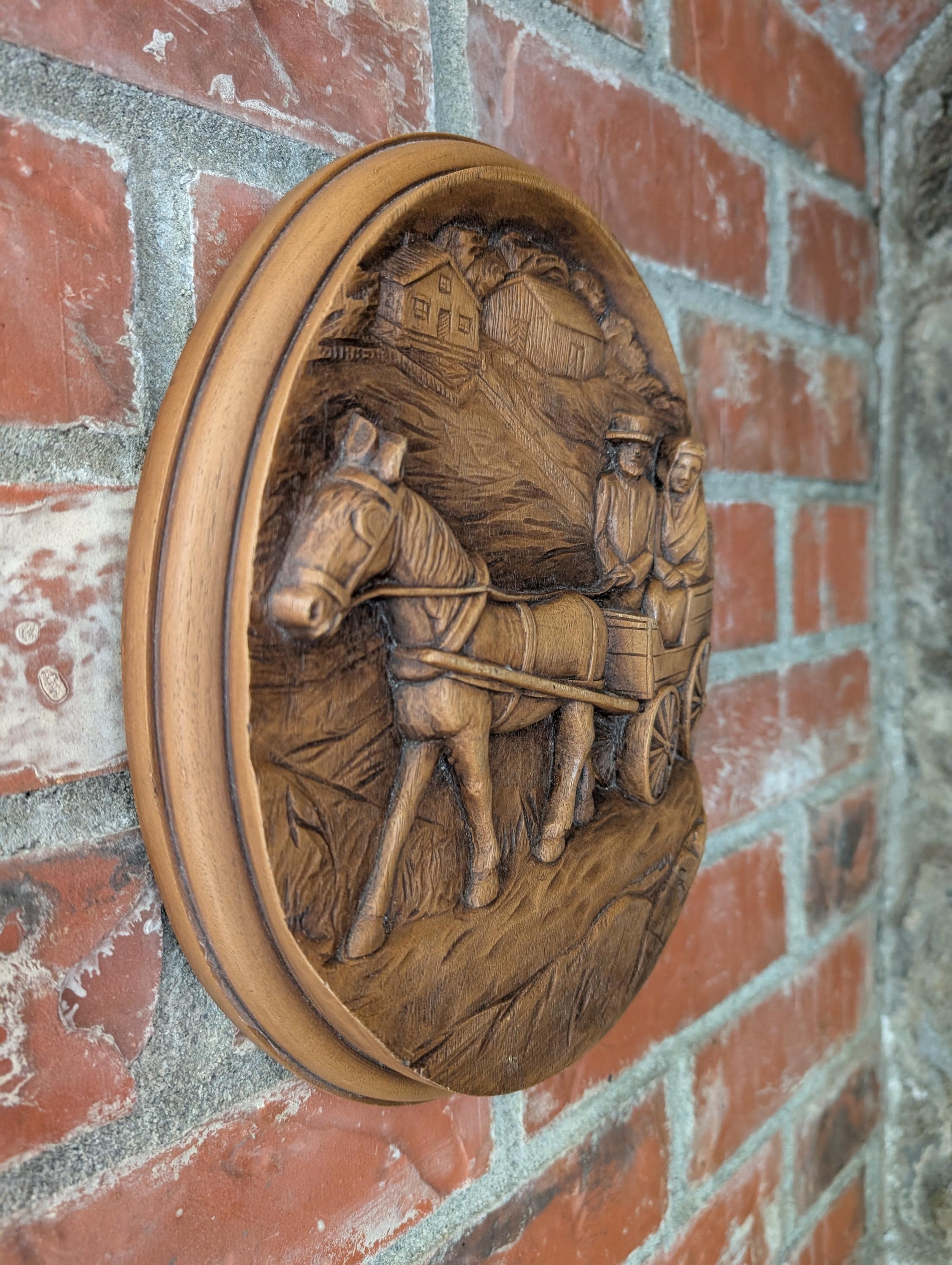 Vintage Karl Rothammer Hand Carved Wooden Sculpture of Horse