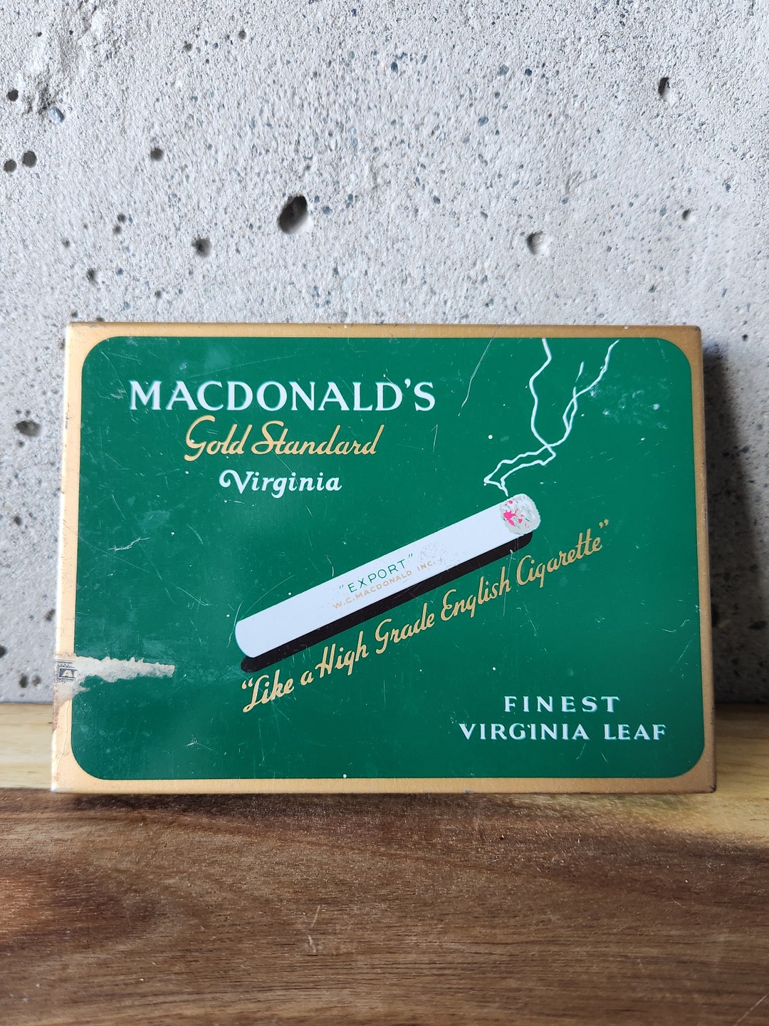 Vintage Macdonald's Tobacco Tinmacdonald's Cigarette Tingold Standard Virginiatobacciana