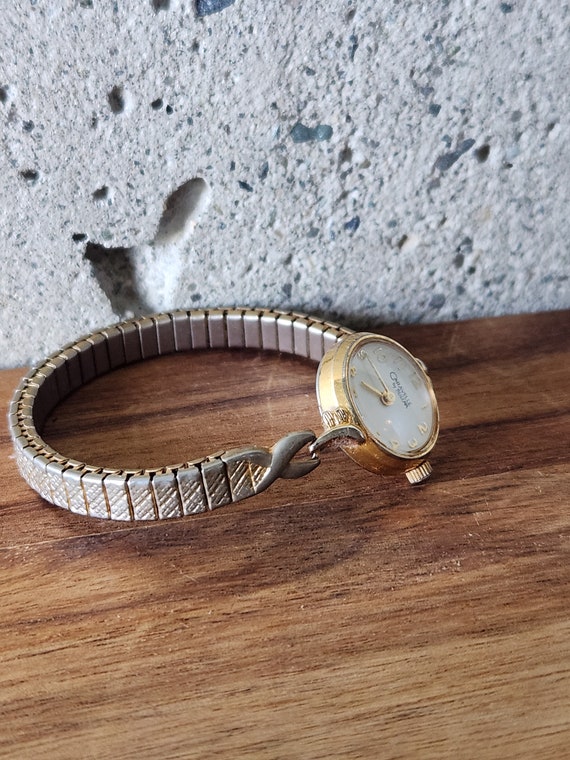 Caravelle by Bulova Ladies Watch Gold Silver Tone Bracelet White Dial Gold Hands Amazon.com: Caravelle by Bulova Ladies main image 4