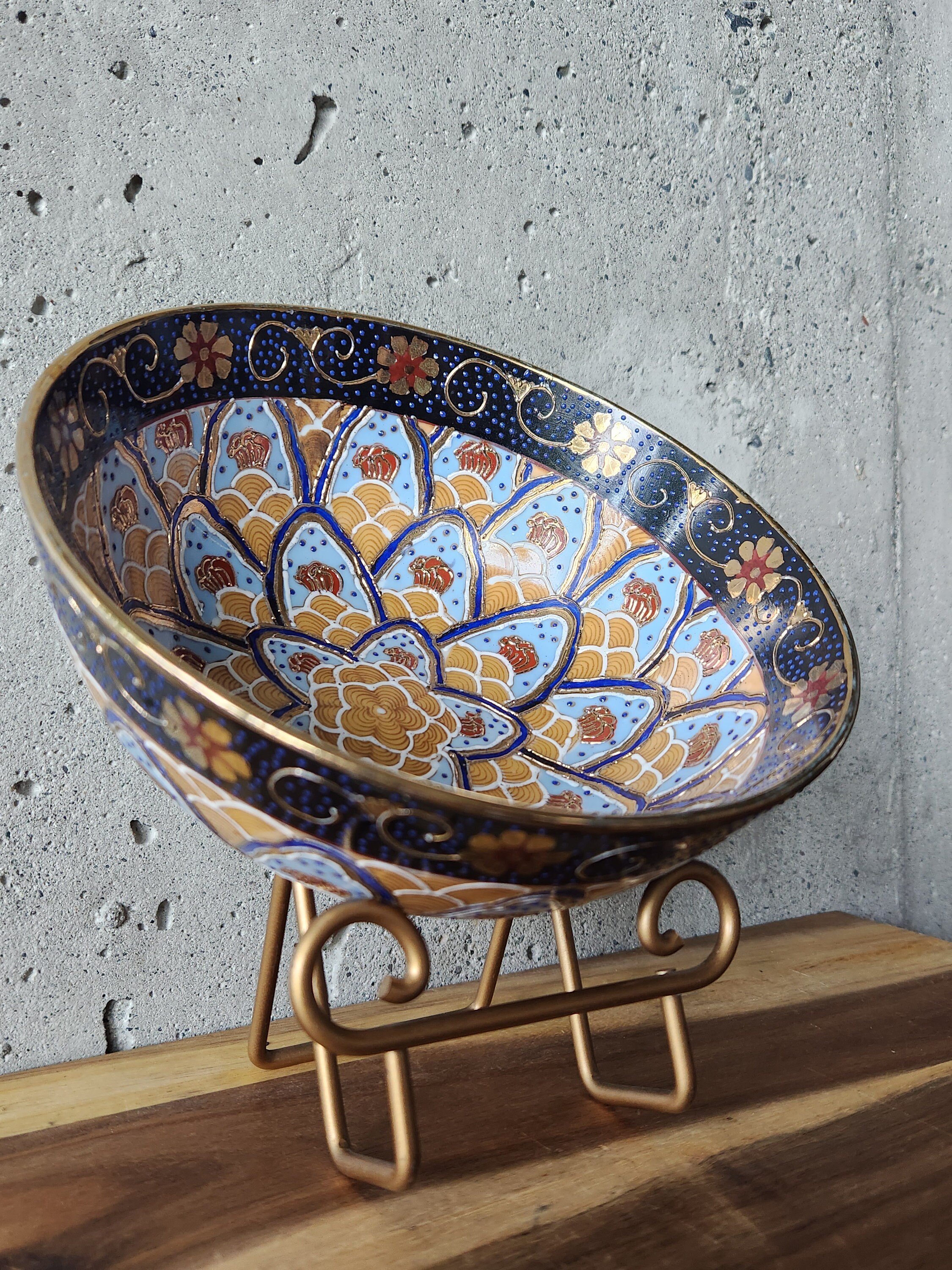 Vintage Chinese Hand Painted Porcelain Decorative Bowl-very Rare