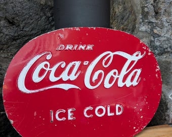 Vintage Coca-Cola Enamel Sign-Collectible Coca-Cola Item