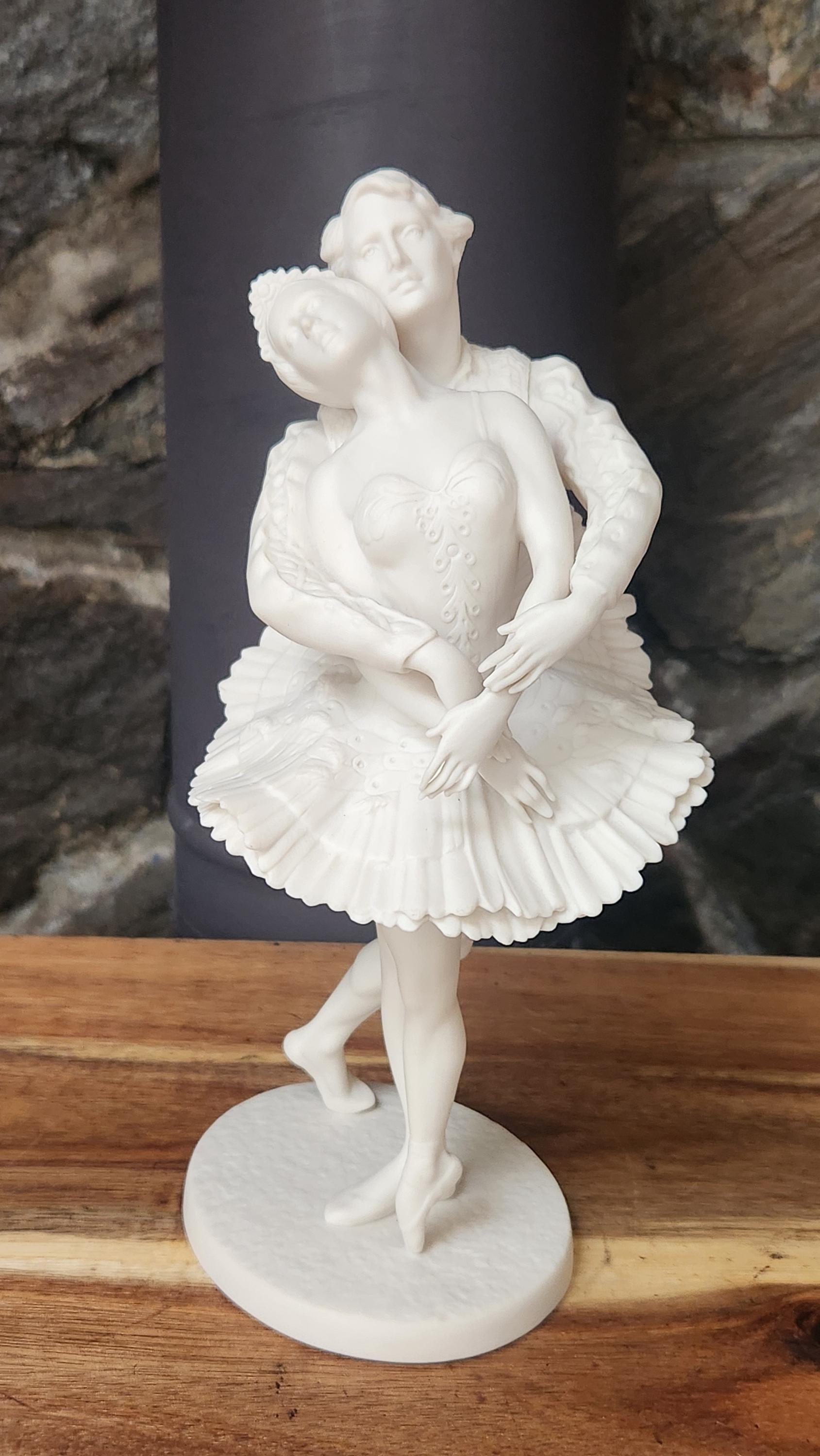 Vintage Franklin Porcelain Royal Ballet Sculpture-swan Lake