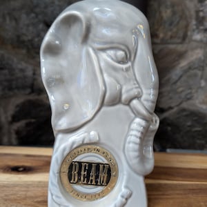 Vintage 1956 &quot;Republican Elephant&quot; Jim Beam Whiskey Decanter-Original Labels-Vintage Barware