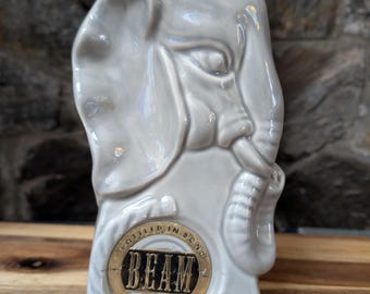Vintage 1956 "Republican Elephant" Jim Beam Whiskey Decanter-Original Labels-Vintage Barware