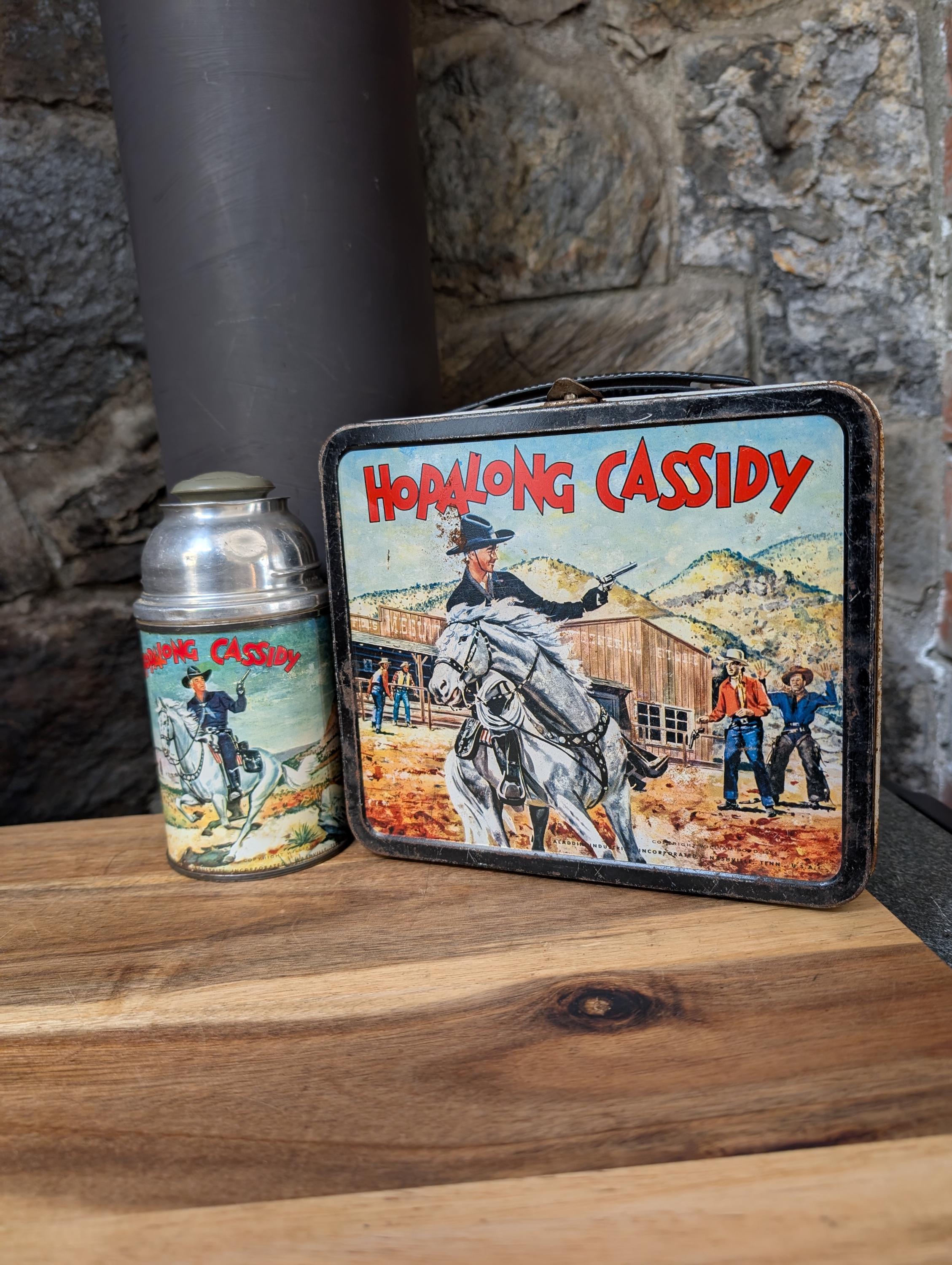 Suspended 4th OUR LUNCH BOX ★レアCDサイン入り Vintage Hopalong Cassidy Metal Lunchbox & Thermos-aladdin