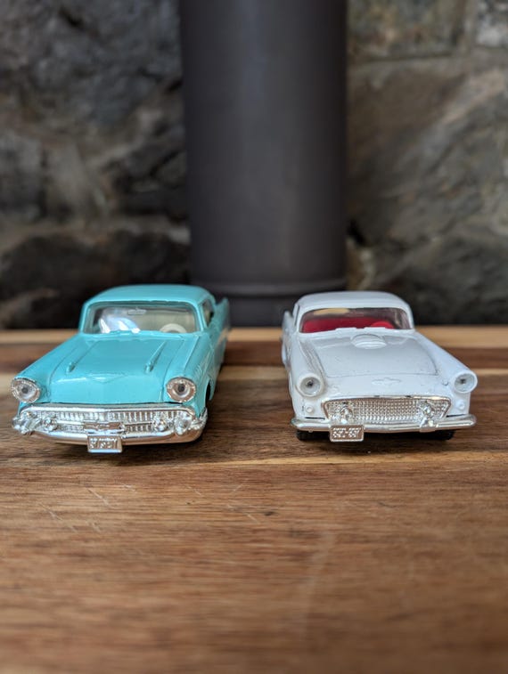 Vintage Majorette Die Cast Cars- White Thunder Bird 1956 1:32