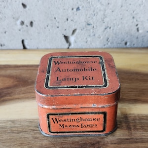 Vintage Westinghouse Automobile Lamp Kit Tin-1930&#39;s-Automotive Memorabilia-Garage Piece