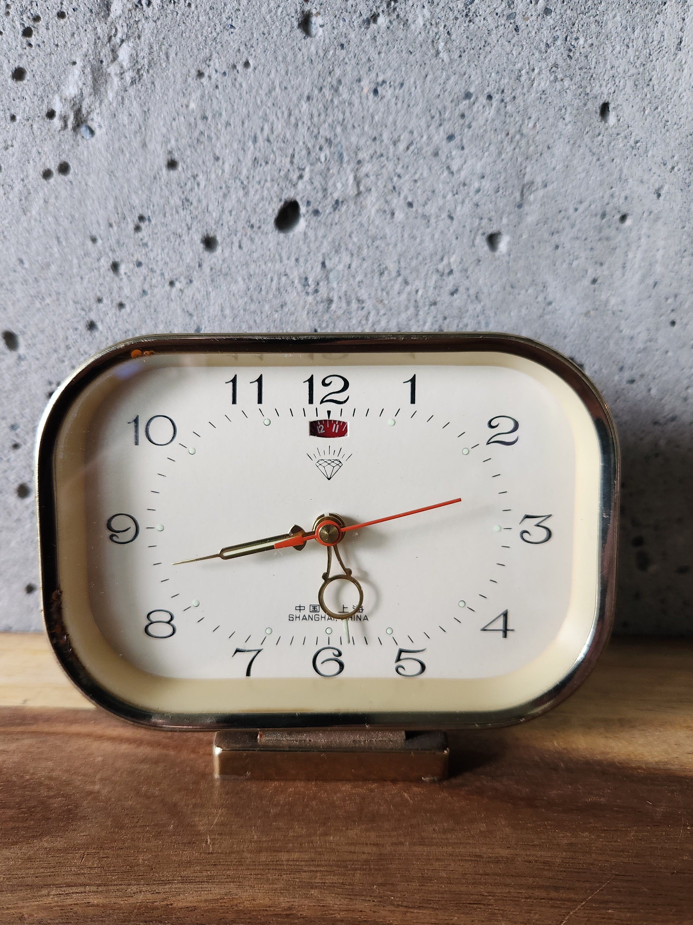 Vintage Metal Alarm Clock-Vintage Wind Up Clock-Vintage Shanghai Clock-Retro Decor-Circa 1960-Rare Find-Metal Clock-Collectible Clock