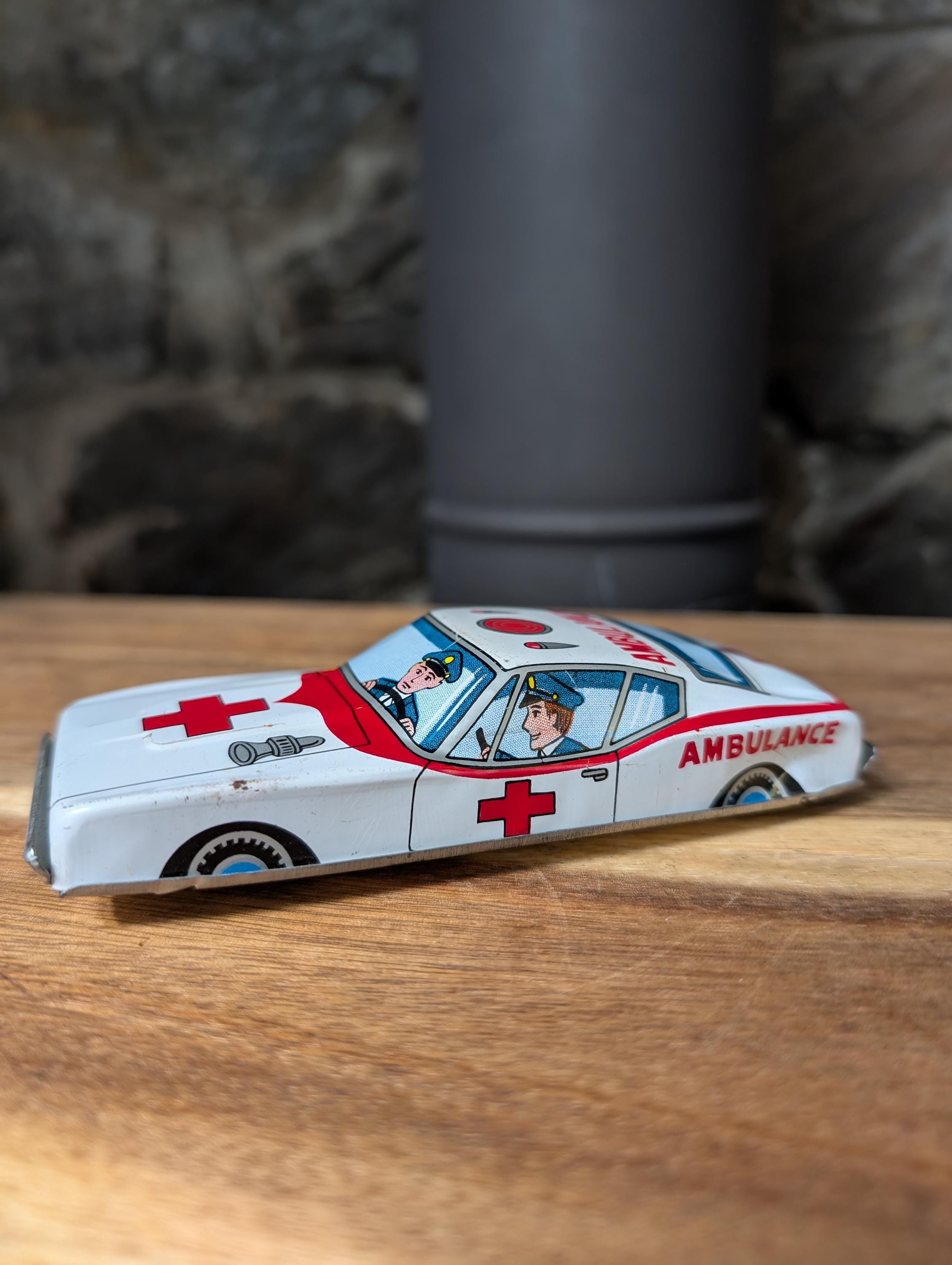 Vintage Japanese Tin Litho Friction Toy Ambulance Car - Etsy