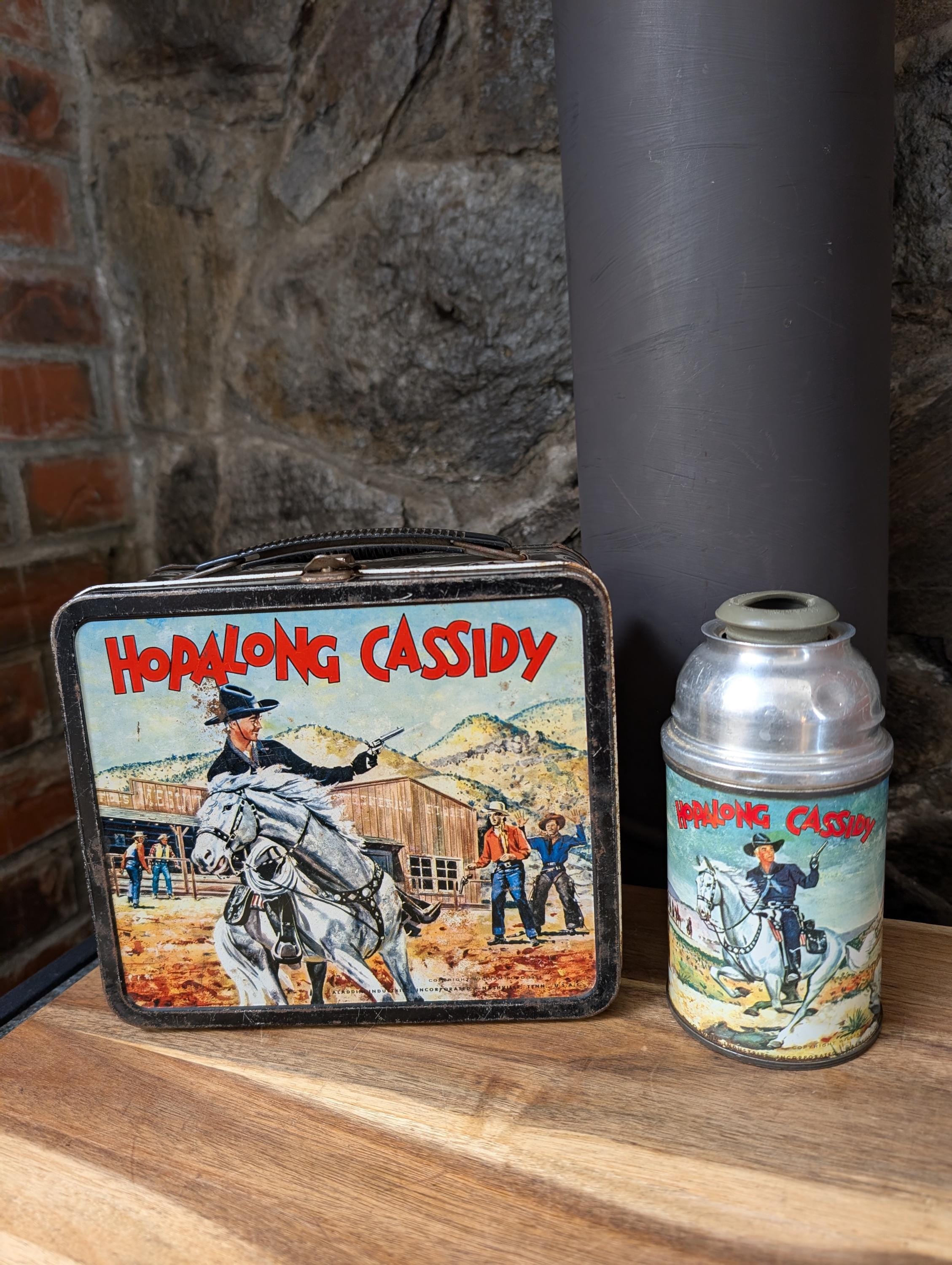 Vintage Hopalong Cassidy Metal Lunchbox & Thermos-aladdin