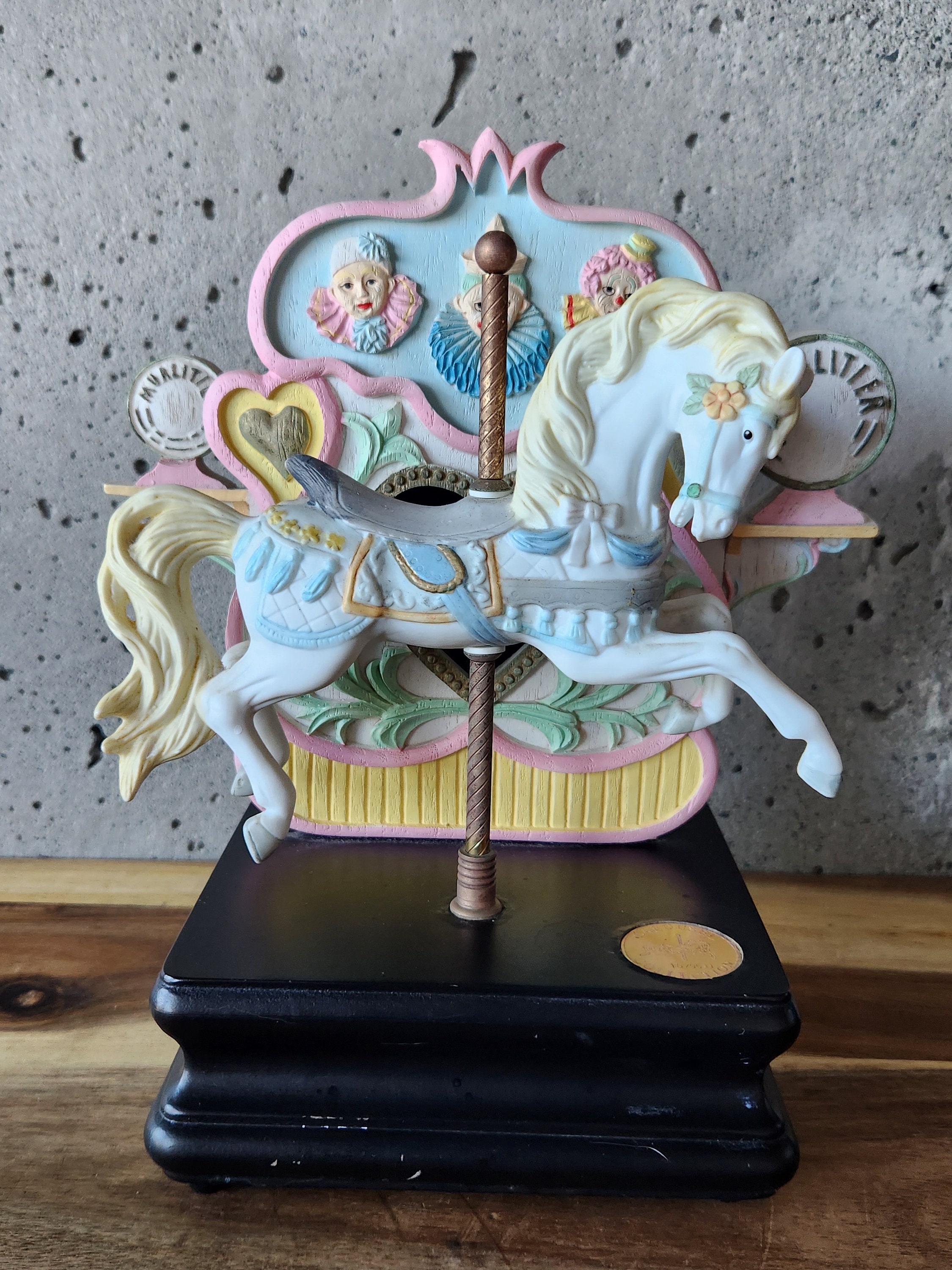 アート・デザイン・音楽 1989 Country  Collection & Colonial Vintage Carousel Collection Music Box-piece 16/9500-vintage Music