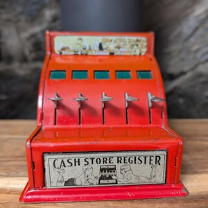 Vintage Metal Toy Cash Register - Etsy