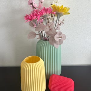 Vase « Opale » / étanche / plusieurs couleurs / 3 tailles / fleurs coupées et séchées / impression 3D / idée cadeau