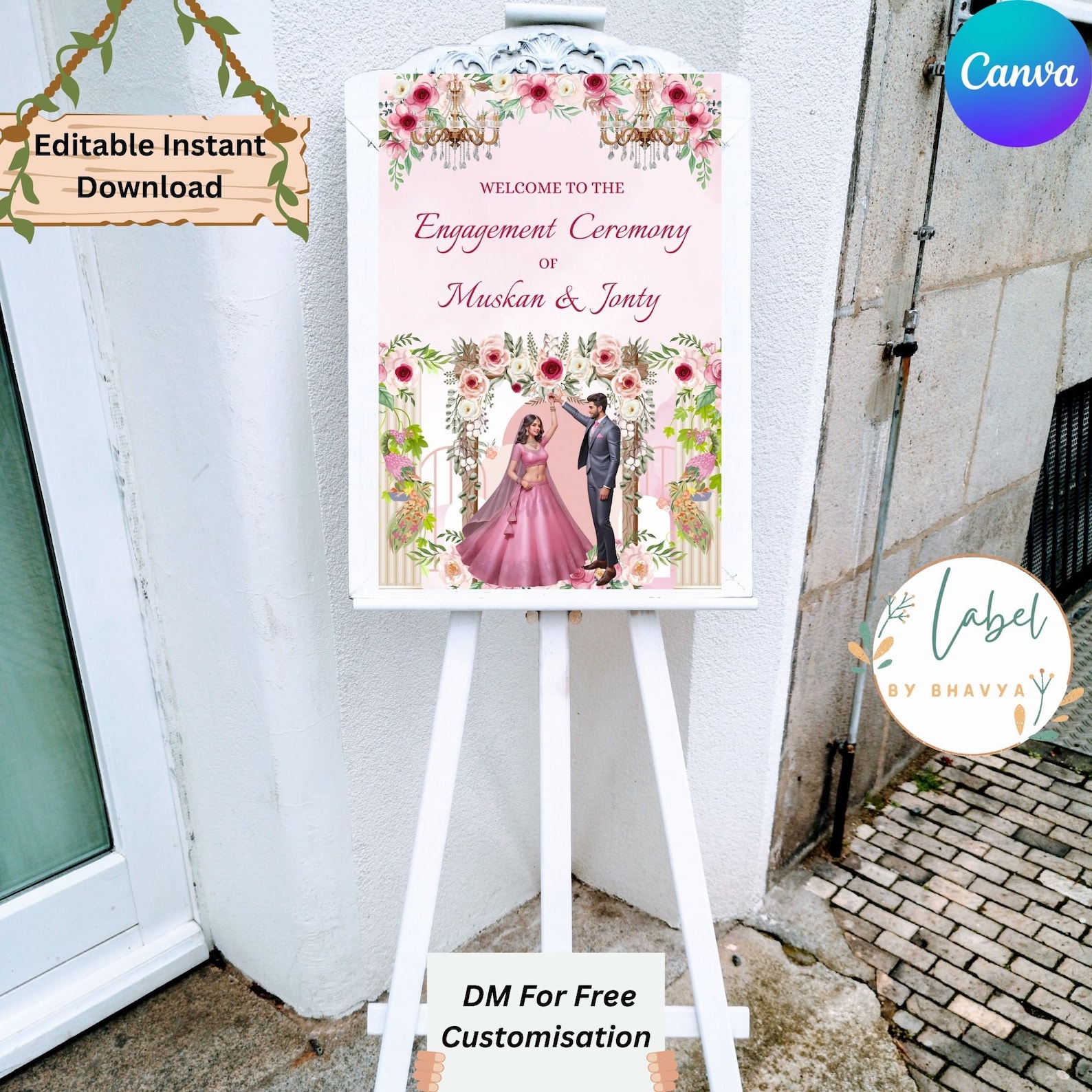 Buy Editable Engagement Welcome Sign Template, Engagement Welcome Sign ...