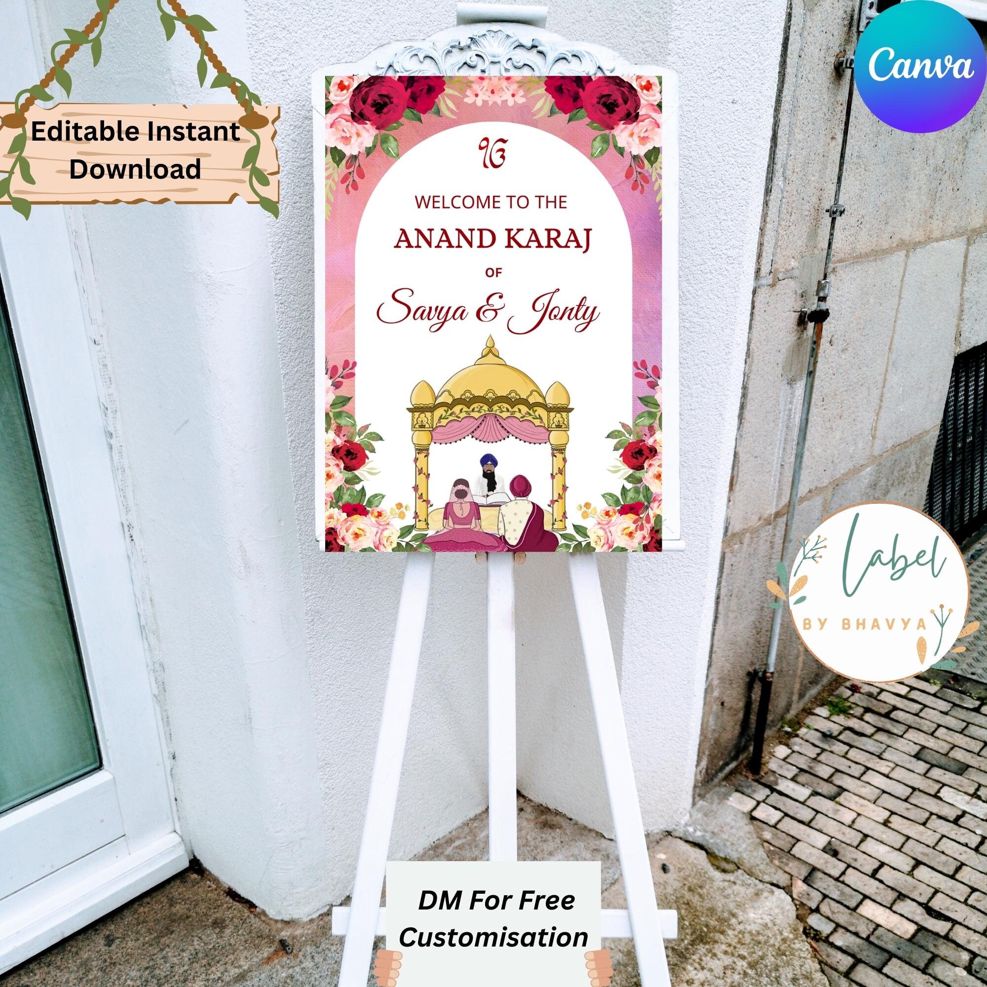 Editable Indian Wedding Welcome Sign Template,hindu Wedding Welcome ...