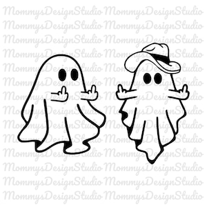 Ghost Middle Finger Svg, Halloween Svg Png, Svg File For Cricut, Cute Ghost Halloween Svg, Digital Download, Instant Download, Pdf - Ai