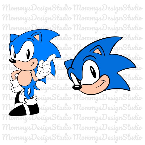 Sonic the Hedgehog SVG, Sonic SVG, Layered Sonic SVG, Sonic Face Svg, Digital Download, Instant Download, Png - Pdf - Ai - Jpeg