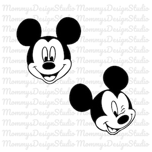Mickey mouse face svg, Mickey Mouse Head Svg, Silhouette, Cutting Plotter, mouse, face, Digital Download, Instant Download, Png - Pdf - Ai