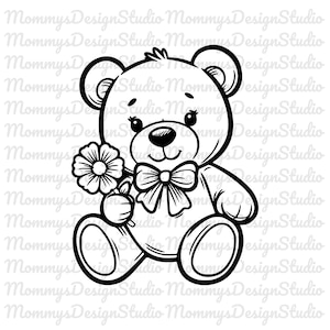 Teddy Bear SVG PNG Jpeg/Ai/pdf, Cricut Cut files, Bundle, Silhouette, Bear outline svg, bear svg, Bear clipart.