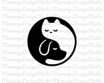 Gatos Yin Yang SVG, Ying Yang Svg, Gato Svg, Animales Amor, Archivos de corte, Cricut, Silueta, Clipart, Vinilo calcomanía / Svg, Png, Jpeg, Pdf, Ai