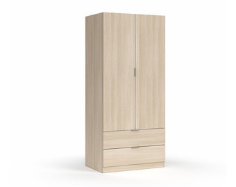 Armoire penderie 2 portes + 2 tiroirs