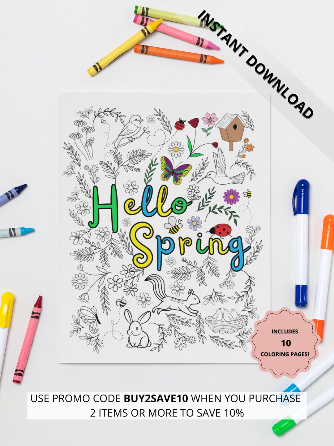 Printable Spring Coloring Pages, Spring Coloring, Kids Coloring Pages ...