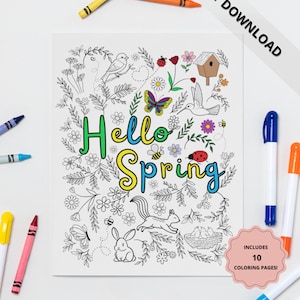 Printable Spring Coloring pages, spring coloring, Kids coloring pages, spring activity, Flower coloring, Printable spring, nature coloring