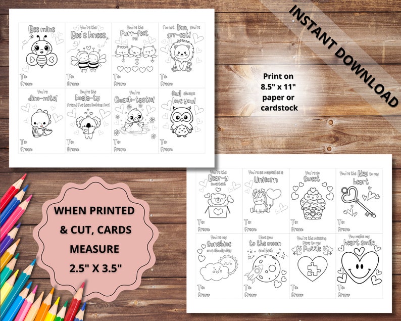 Printable valentines coloring cards, Coloring cards, coloring valentines, coloring for kids, valentines, printable coloring, valentine cards zdjęcie 2