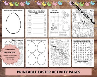 Easter activity sheets, Easter coloring pages, Easter activities for kids, Easter printable activities, Printable Easter coloring, Easter