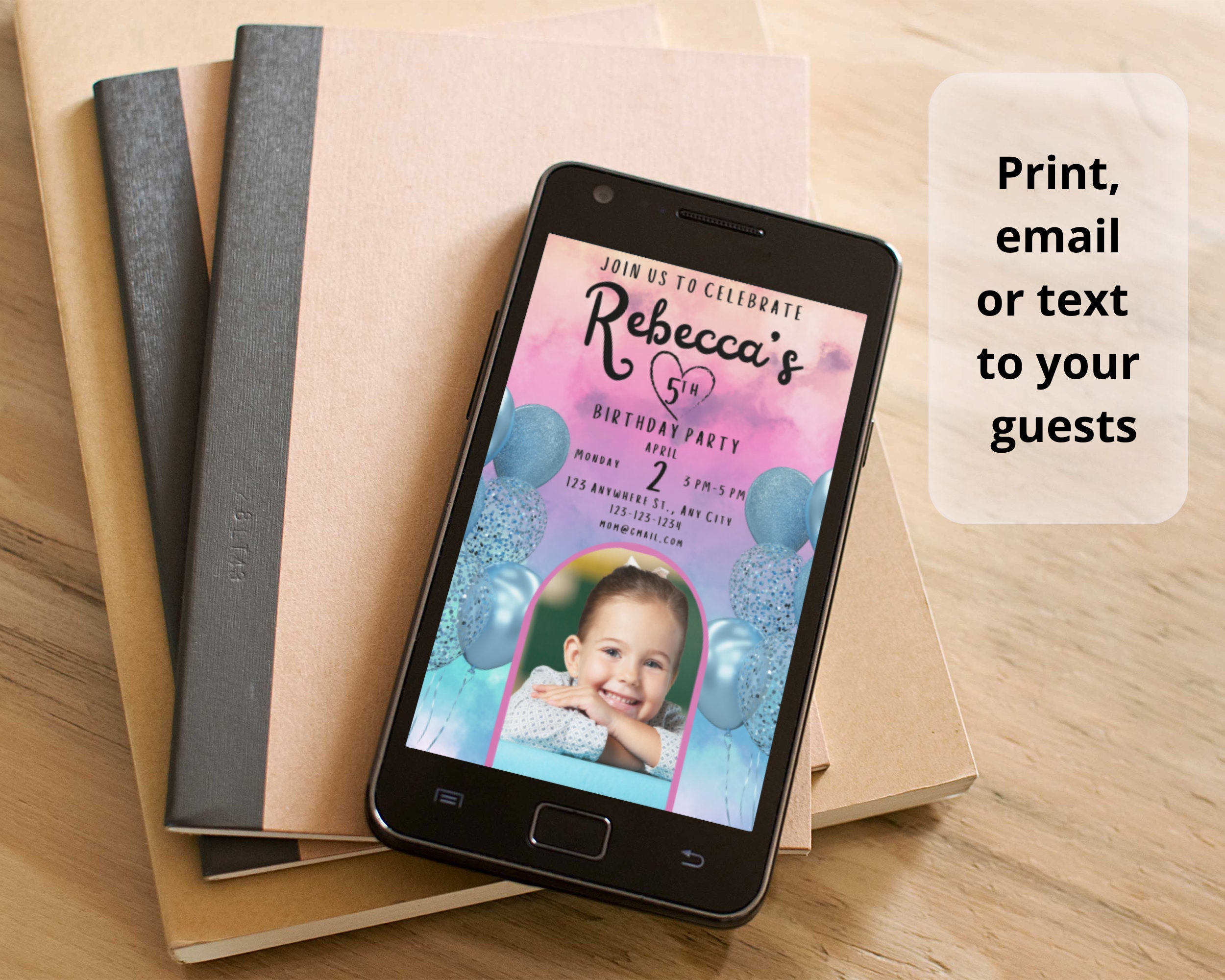 Printable Custom Birthday Invitation, Printable Personalized Invitation