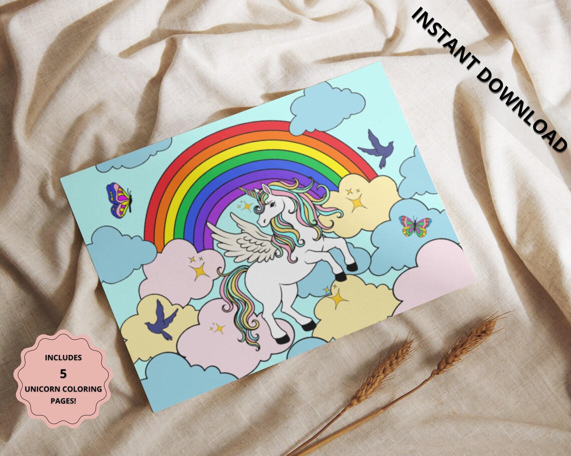 Printable Unicorn Coloring Pages, Kids Coloring, Unicorn Party, Unicorn ...