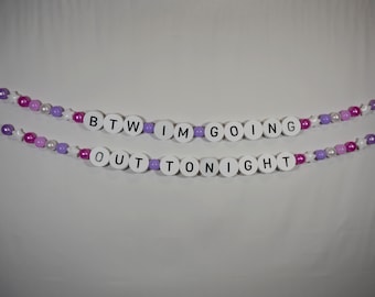 Bejeweled Going Out Friendship Bracelet Garland, Bachelorette, Birthday, Party sign