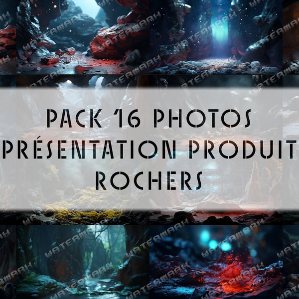 16 einzigartige digitale Hintergründe, Rocks-Thema, Fotohintergründe für Photoshop, felsiger Bereich, ideal für die Produktpräsentation