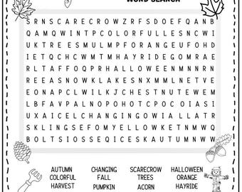 Sopa de letras de otoño