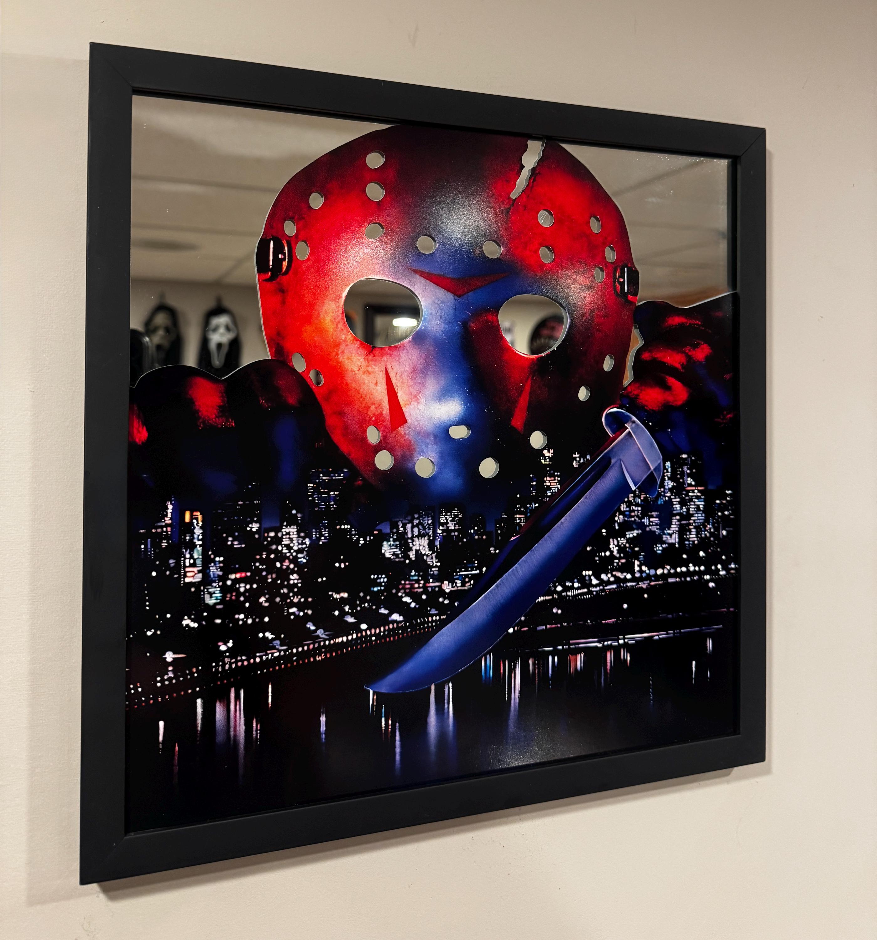 Custom Jason Voorhees Friday the 13th Mirror | Black Framed Horror Wall