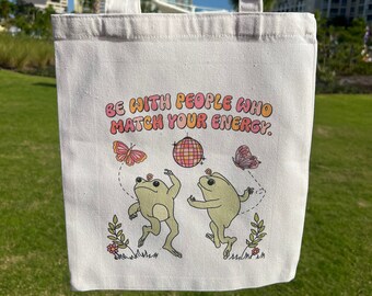 Frogs Disco Tote bag | energy | good vibes | good energy | frogs | happiness | cute