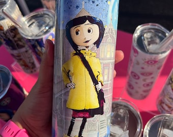 20 oz Tumbler | coraline | coraline Jones | pink palace | tumbler