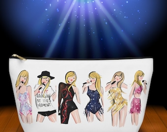 Swift Eras Illustration Accessory Bag with T-bottom, Taylor Pencil Case and Cosmetics Bag