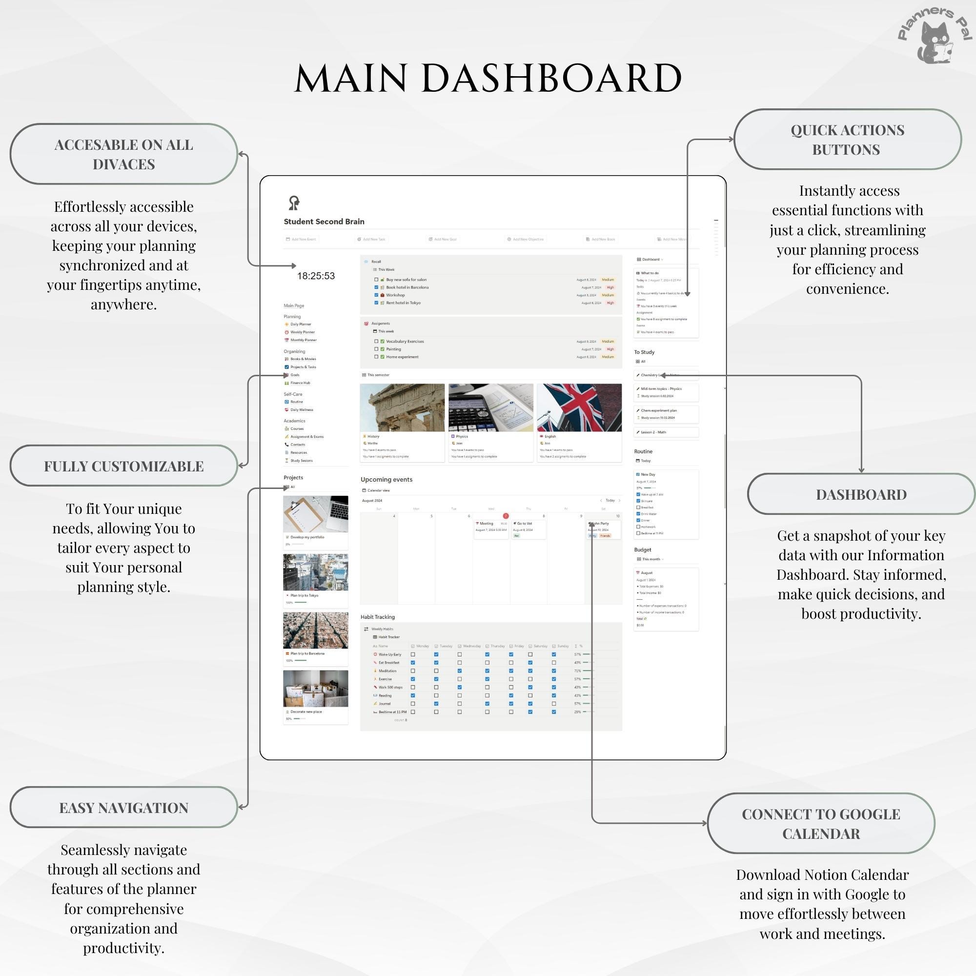 Ultimate Student Second Brain Planner | Notion Digital Brain | Notion ...
