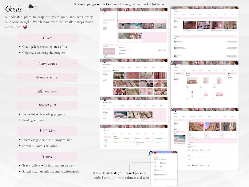 Pink IT Girl All-In-One Life Planner | Ultimate Notion Planner | Notion Dashboard | Aesthetic Notion Template | Digital Planner image 8