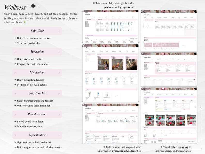 Pink IT Girl All-In-One Life Planner | Ultimate Notion Planner | Notion Dashboard | Aesthetic Notion Template | Digital Planner image 6
