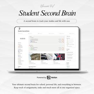 Ultieme Second Brain Planner voor Studenten | Notion Digital Brain | Notion Life Planner | Academisch Management | Digitale Schoolplanner