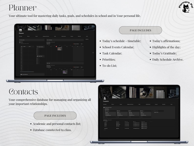 Black Student All-in-one Planner DARK MODE Ultimate Notion Planner ...