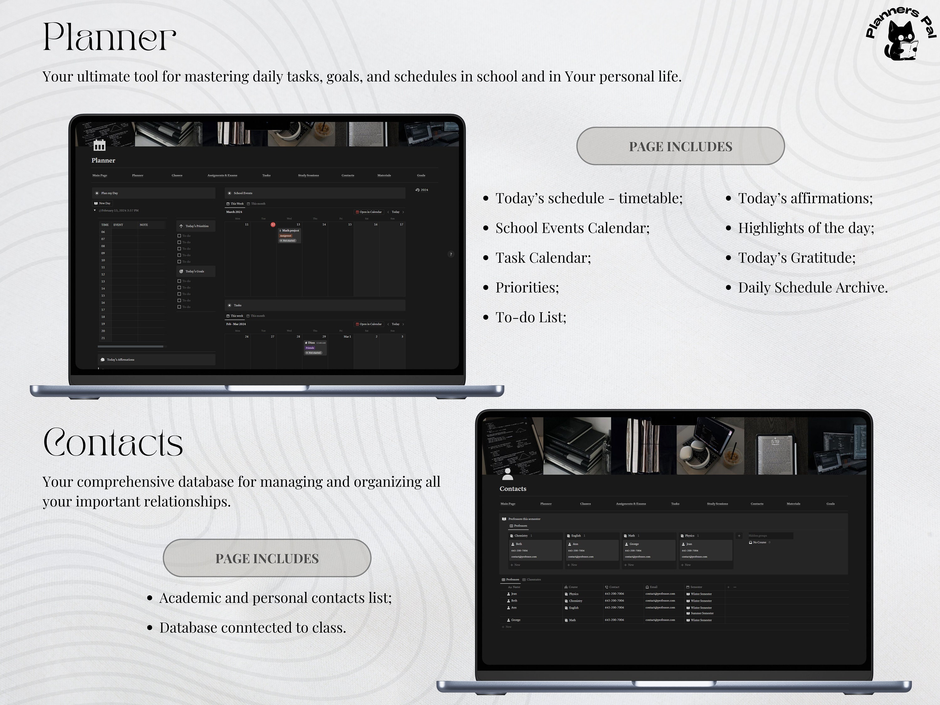 Black Student All-in-one Planner DARK MODE Ultimate Notion Planner ...
