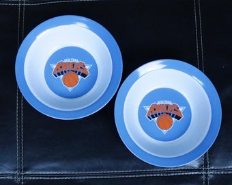 Vintage New York Knicks NBA Melamine Plastic Cereal / Party Chip Bowl Set