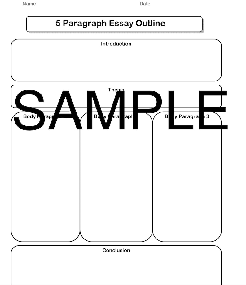 5 Paragraph Essay Template Structure Coursework Exam Student Work