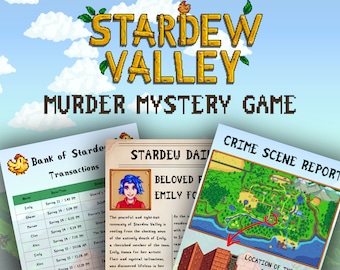 Stardew Valley Custom Gift Stardew Valley Poster Stardew Valley Art Murder Mystery Game Custom Printable Stardew Valley Printable PDF Custom