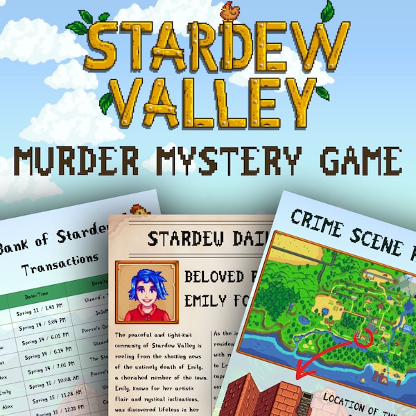 Stardew Valley Custom Gift Stardew Valley Poster Stardew Valley Art Murder Mystery Game Custom Printable Stardew Valley Printable PDF Custom