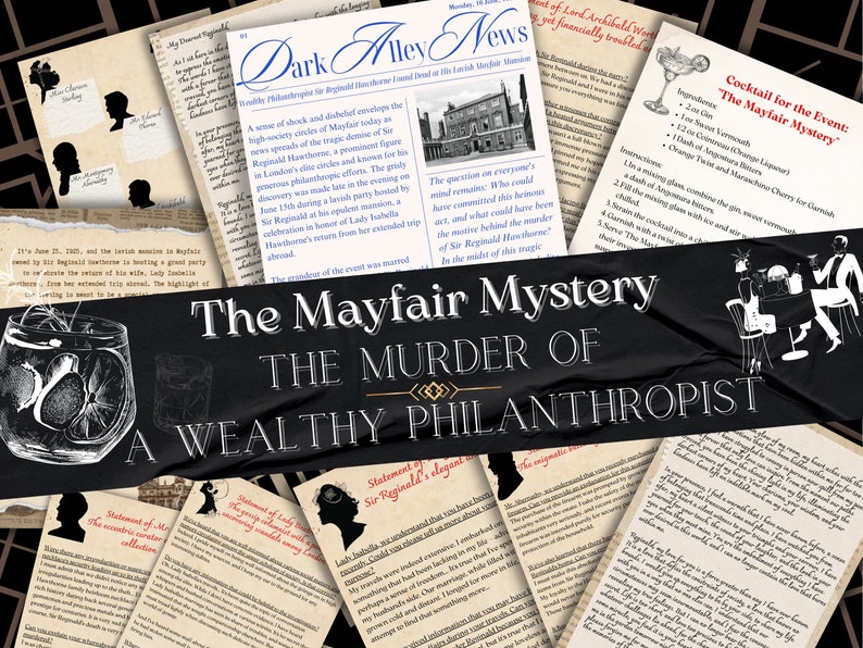 Unsolved Case Files Game Kit Murder Mystery Game Custom Gift Party Game